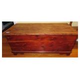 VINTAGE CEDAR CHEST WITH CONTENTS: CLOTHES,