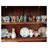 GROUPING: EGG CUPS, SAUCERS, MINIATURES, ETC