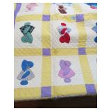 HANDMADE SUN BONNET GIRL QUILT APPROX 64" X 80"