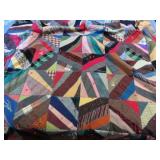 HANDMADE CRAZY QUILT - KNOTTED - APPROX 50" X 60"