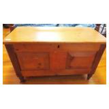 ANTIQUE BLANKET CHEST WITH HIDDEN BOX - RAISED