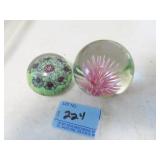 2 GLASS PAPER WEIGHTS