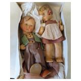 2 HUMMEL DOLLS, BOY AND GIRL, 11" TALL