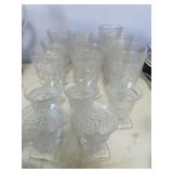 14 DEPRESSION PATTERNED GLASS DRINKWARE