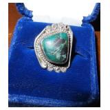 STERLING SILVER AND TURQUIOUS RING