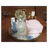 GROUPING: PERFUME, POWDER, MIRROR DRESSER