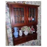 MAHOGANY WALL HANGING CURIO CABINET WITH