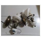 PAIR OF ELECTRIC WALL SCONCES WITH MILK GLASS