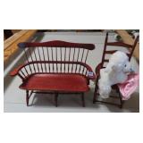 DOLL SIZE WINDSOR STYLE SETEE AND LADDER BACK