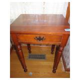 ANTIQUE ONE DRAWER CHERRY TABLE, DOVE TAIL