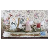 CERAMIC CARRIAGE FIGURINE 17"