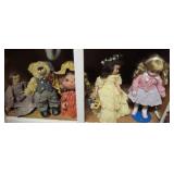 5 COLLECTOR DOLLS AND BEAR