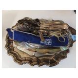 GROUPING: SILVER PLATE SERVING PIECES AND