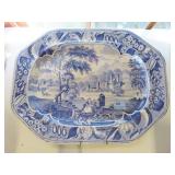 20" C&R IRON STONE BLUE AND WHITE PLATTER