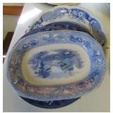 6 PIECES OF BLUE AND WHITE IRON STONE PLATES