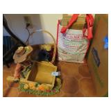 COMPOSITE GARDEN FIGURINE, FLOWER VASES,