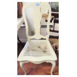 PAINTED SIDE CHAIR WITH WOVEN SEAT