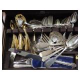 GROUPING: ASSORTED SILVER PLATE AND STAINLESS
