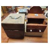 VINTAGE KITCHEN BOX, TISSUE BOX, AND WOOD BOX