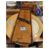 CHEESE BOX, WOOD BOWL, TIN TRAY, VEGETABLE