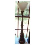 VINTAGE ELECTRIC LAMP WITH MILK GLASS SHADE