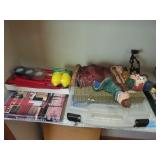 GROUPING: ART SUPPLIES, CLAMP ON LAMP, CARDINAL