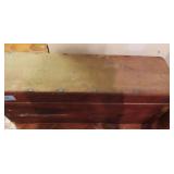 ANTIQUE TOOL BOX WITH TRAY AND ANTIQUE TOOLS