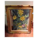 5 PICTURE FRAMES AND OIL AND CANVAS