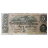 1864 CONFEDERATE $5 NOTE