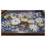 SHELL ART SERVING TRAY - 13" X 22"
