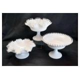 3 PCS. FENTON SILVER CREST