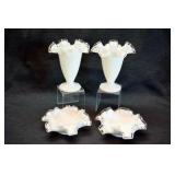 FOUR PCS. FENTON SILVERCREST