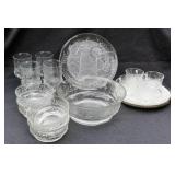 17 PC RAIN FLOWER DISH SET