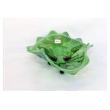 GREEN OPALESCENT BOWL