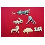 SIX ANIMAL PINS