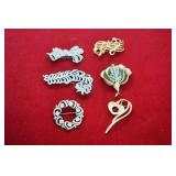 SIX PINS & BROACHES