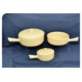 THREE PCS LASOLAN POTTERY