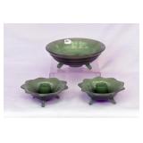 THREE PCS. FENTON JADEITE