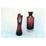 TWO MOROCCAN AMETHYST VASES