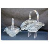 TWO GLASS BASKETS