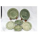 SIX PCS. ROSEVILLE SPONGEWARE