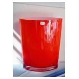 ORANGE ART GLASS VASE