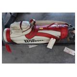 ASSORTED GOLF CLUBS & WILSON BAG