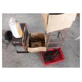 GROUPING OF TOOLS, KERO HEATER, BBQ BASKET, ETC..