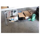 GROUPING OF DISHES, DIRT DEVIL, BLOWER, ETC...