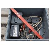 2 BATTERIES , JUMPER CABLES, DRAW BAR FOR TRACTOR