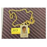 24" ROPE 10K CHAIN W/GOLD & DIAMOND PENDANT