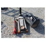 GROUPING OF FLOOR JACK, AIR TANK & HAND PUMP