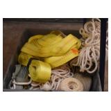 TOTE OF STRAPS & ROPE