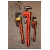 3 PIPE WRENCHES
